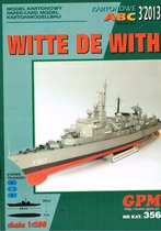 bouwplaat/modelbouw in karton NL marineschip Fregat:  Witte de With, schaal 1:200