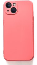Apple iphone13  Hoesje Back Cover met camera bescherming Donker roze 1x Gratis Glass Screenprotector