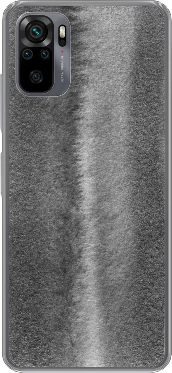 Telefoonhoesje Geschikt voor Xiaomi Geschikt voor Redmi Note 10 hoesje - Zilver - Beton print - Abstract - Siliconen Telefoonhoesje Telefoonhoesje
