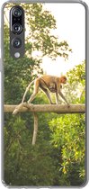 Geschikt voor Huawei P20 Pro hoesje - Apen wandelend over tak - Siliconen Telefoonhoesje