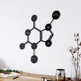 Wanddecoratie |Chocolate Theobromine Molecule decor | Metal - Wall Art | Muurdecoratie | Woonkamer |Zwart| 75x75cm