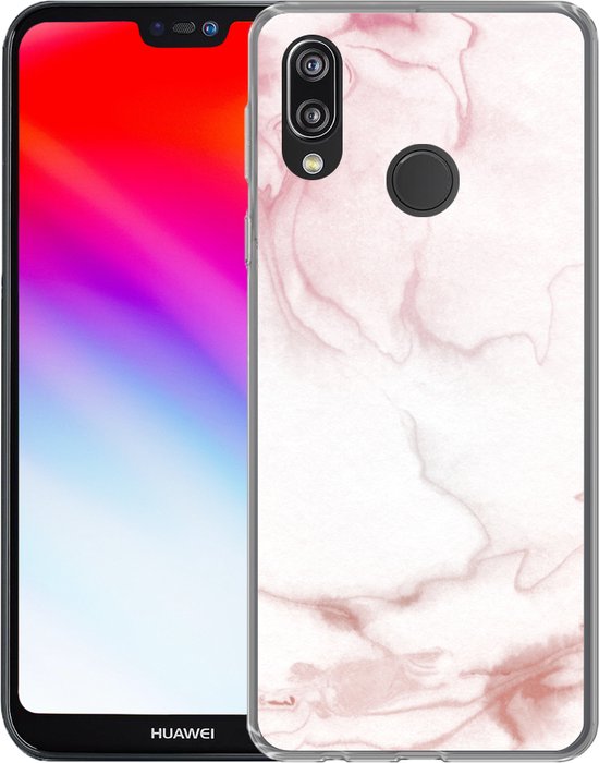 Coque Huawei P20 Lite (2020) - Marbre - Rose - Rouge - Coque de téléphone en Siliconen