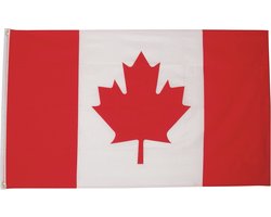 Senvi Printwear - Flag Canada - Grote Canada vlag - Gemaakt Van 100% Polyester - UV & Weerbestendig - Met Versterkte Mastrand - Messing Ogen - 90x150 CM - Fair Working Conditions