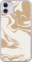 Coque iPhone 11 - Marbre - Beige - Motif - Coque de téléphone en Siliconen