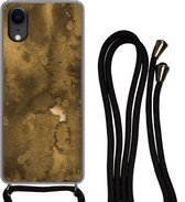 Coque avec cordon iPhone XR - Or - Peinture - Abstrait - Siliconen - Bandoulière - Coque arrière avec cordon - Coque pour téléphone avec cordon - Coque avec corde