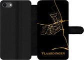 Bookcase Geschikt voor iPhone SE 2020 telefoonhoesje - Vlaardingen - Kaart - Goud - Met vakjes - Wallet case met magneetsluiting