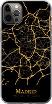 Geschikt voor iPhone 13 Pro Max hoesje - Madrid - Kaart - Goud - Siliconen Telefoonhoesje
