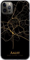 Geschikt voor iPhone 13 Pro Max hoesje - Aalst - Kaart - Gold - Siliconen Telefoonhoesje