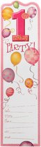 Unique - Cartes d'invitation - 1er anniversaire - Rose - 6pcs.