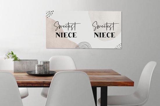 Canvas Schilderij Quotes - Liefde - Familie - Niece - 80x40 cm - Wanddecoratie