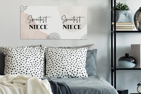 Canvas Schilderij Quotes - Liefde - Familie - Niece - 80x40 cm - Wanddecoratie