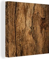 Canvas Schilderij Boomstam - Hout - Structuur - 90x90 cm - Wanddecoratie