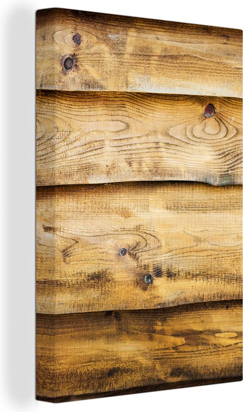 Toile Peinture Vintage - Bois - Tronc d'Arbre - Structure - 20x30 cm - Décoration murale