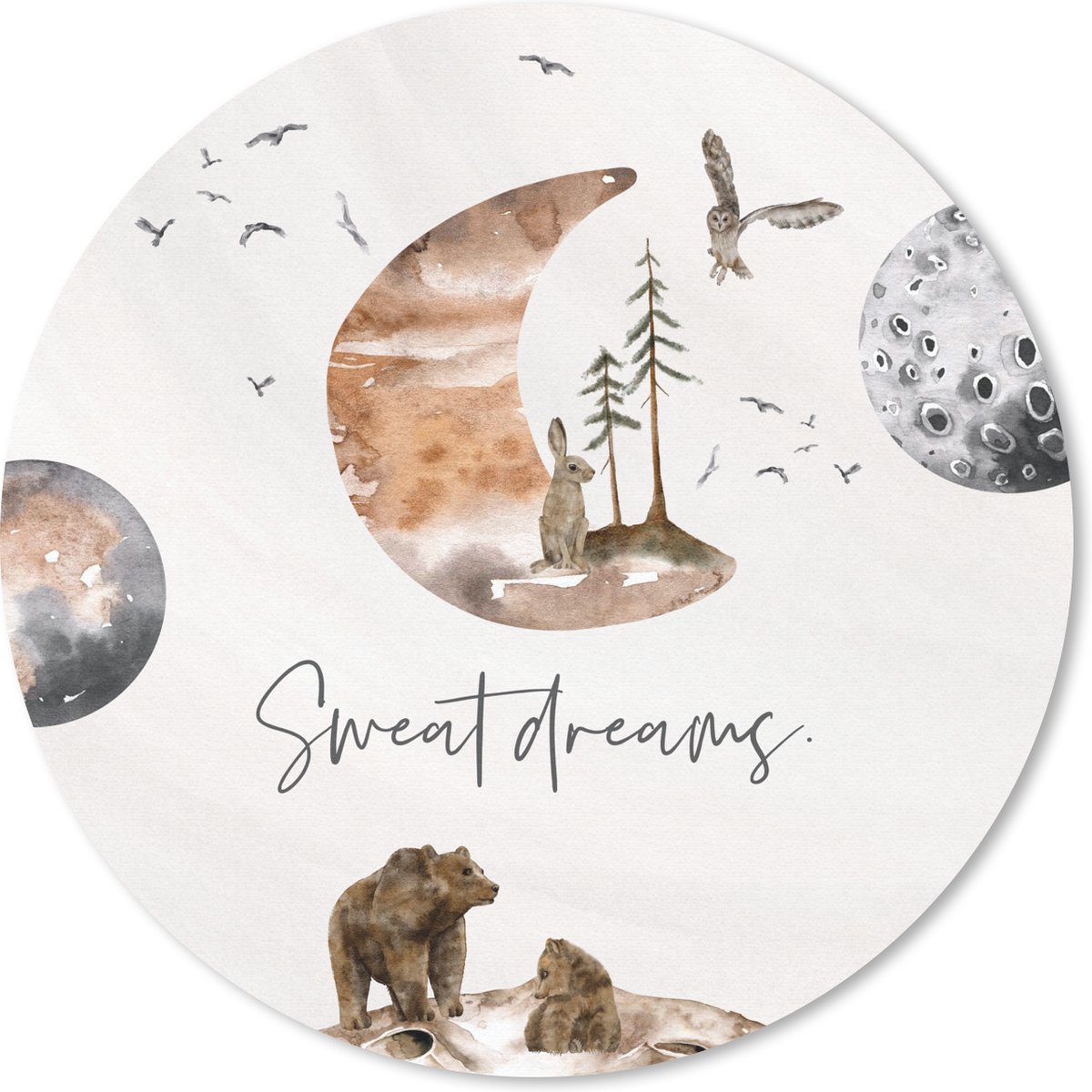 Muismat rond 30x30 cm - Mousepad Kinderen - Dieren - Planeten - Quotes - Ronde muismatten