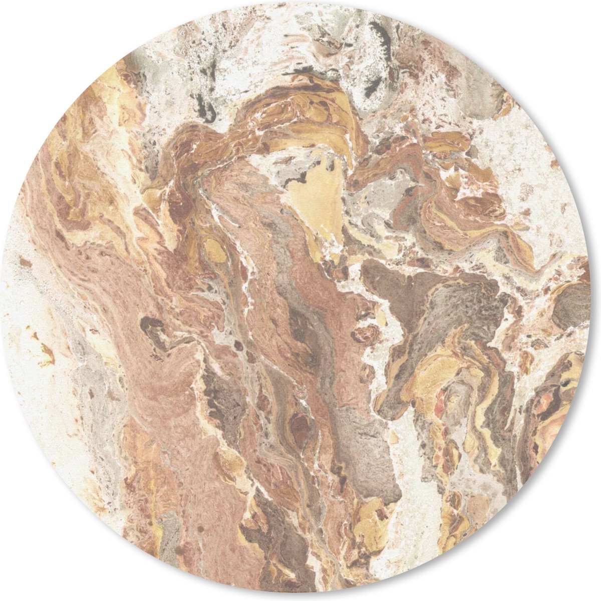 Muismat rond 50x50 cm - Mousepad Kristallen - Graniet print - Rood - Ronde muismatten