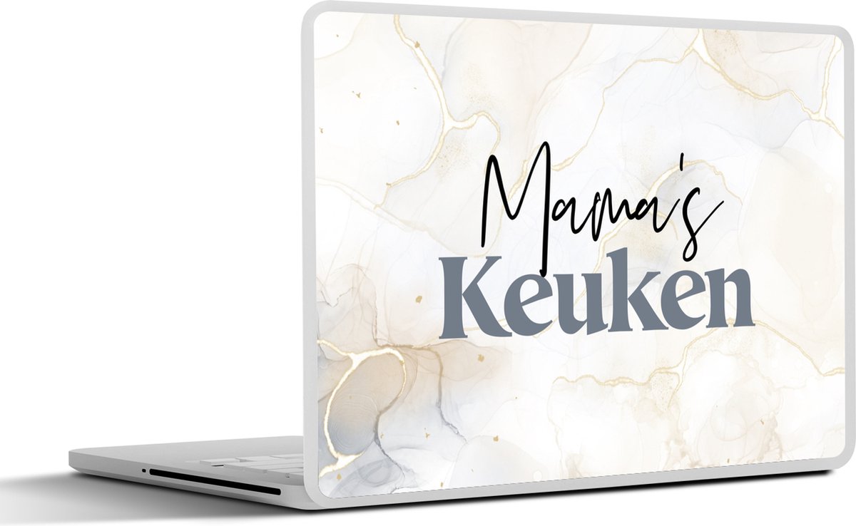 Laptop sticker - 15.6 inch - Tekst - Mama's keuken - Moeder - Koken - Hobby - 36x27,5cm - Laptopstickers - Laptop skin - Cover