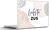 Laptop sticker - 15.6 inch - Spreuken - Quotes - 'Liefste zus' - Bruin - 36x27,5cm - Laptopstickers - Laptop skin - Cover