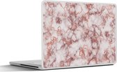 Laptop sticker - 11.6 inch - Marmer - Wit - Rood - 30x21cm - Laptopstickers - Laptop skin - Cover