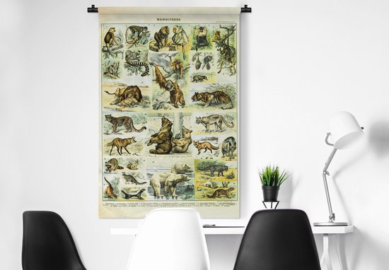 Tapisserie - Toile murale - Animaux - Singe - Ours - 90x135 cm - Tapisserie
