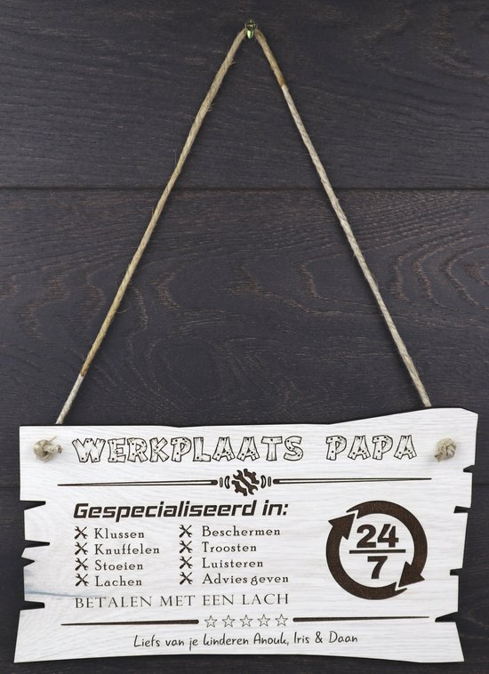 Werkplaats Papa Tekstbord Wandbord Cadeau Vaderdag Geschenk Papa Voor Aan De Bol Com