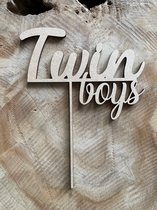 Taarttopper Twin boys - Geboorte - Babyshower - Tweeling
