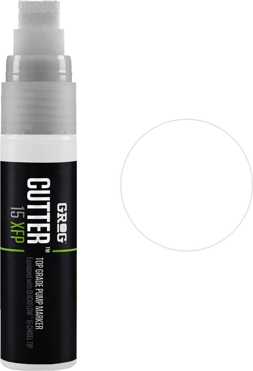 Grog Cutter 15 XFP - Verfstift - Beitelpunt van 15 mm - hooggepigmenteerde verf op alcoholbasis - Bogotà White