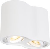 QAZQA Tubo - Spot Plafond, Plafonnier - 3 Lumière - L 36 Cm - Noir Et
