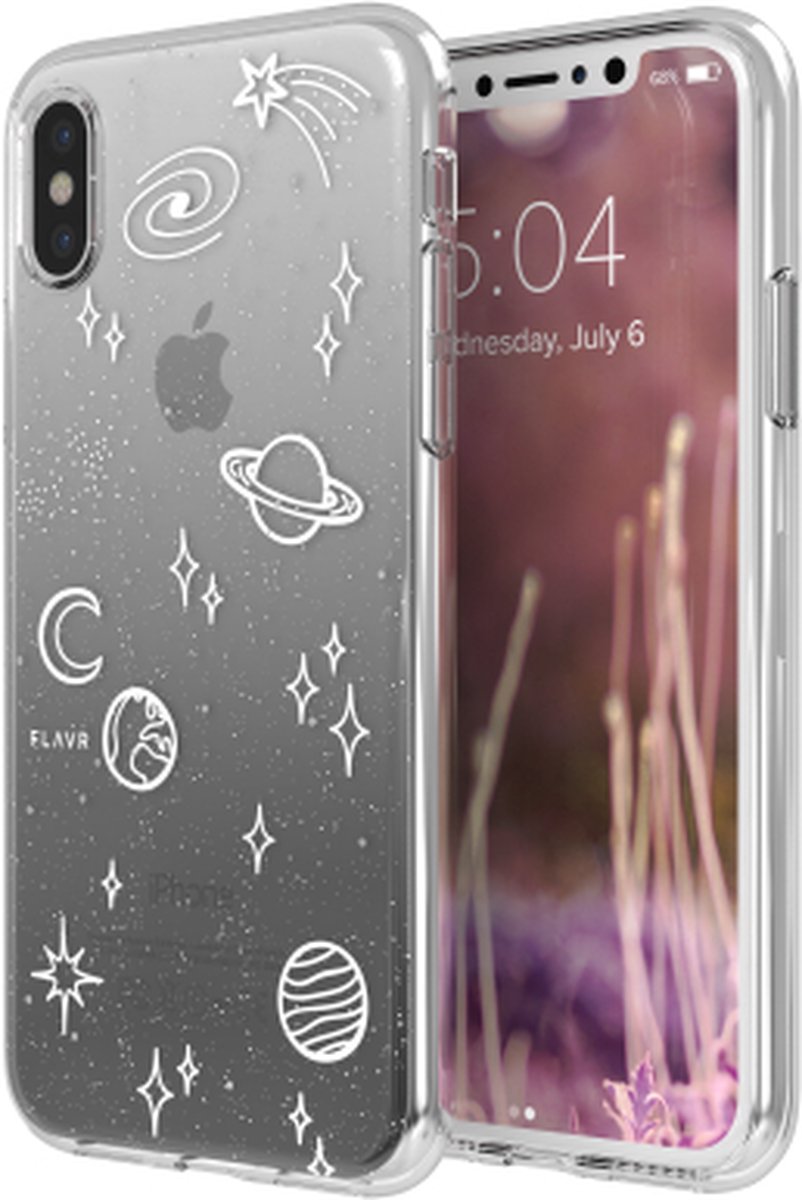Apple iPhone X/10 Hoesje - FLAVR - iPlate Serie - TPU Backcover - Cosmic Happenings - Hoesje Geschikt Voor Apple iPhone X/10