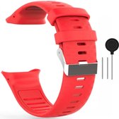 Rood siliconen bandje geschikt voor de Polar Vantage V – Maat: zie maatfoto - horlogeband - polsband - strap - siliconen - rubber - red