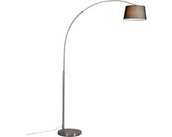 QAZQA Arc Eco 2 Staande booglamp - 1 Lichts - 120 cm - zwart