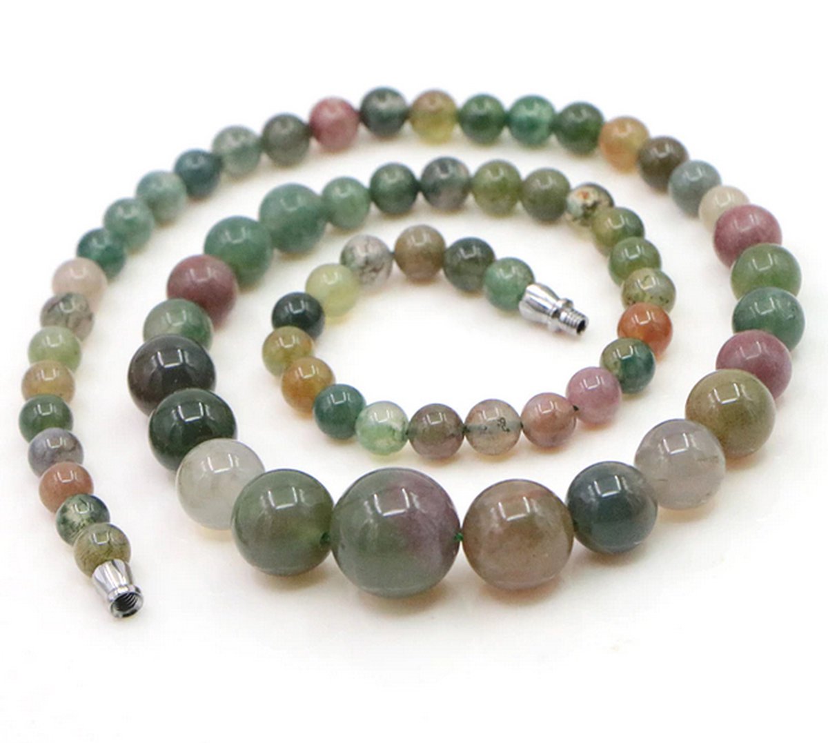 N3 Collecties 6-14mm Natuursteen Agaat Ronde Kralen Ketting Dames