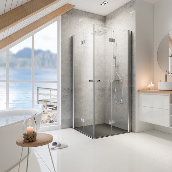 Schulte Garant Set douchecabine en douchebak 90x90x200 cm, hoekinstap