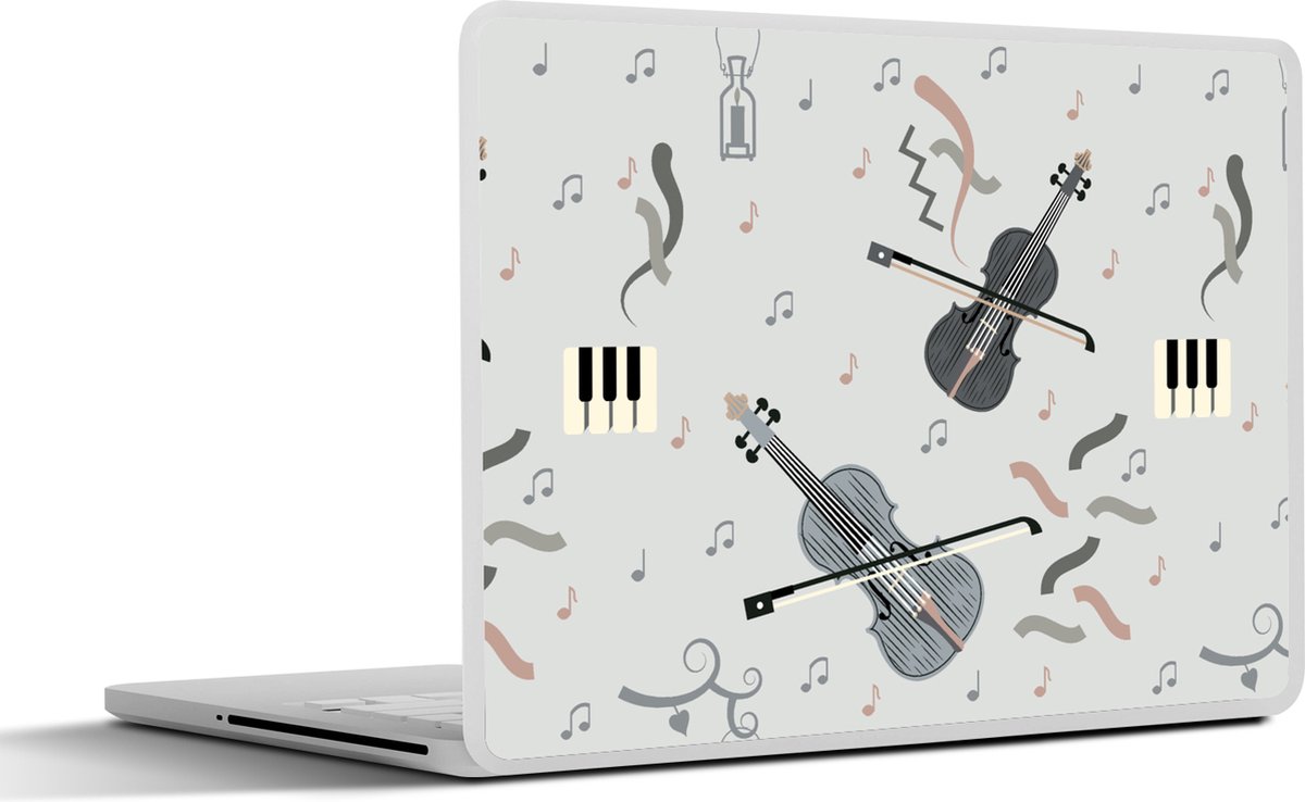 Laptop sticker - 11.6 inch - Patroon - Muziek - Viool - 30x21cm - Laptopstickers - Laptop skin - Cover