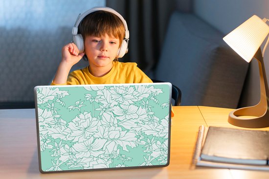 Sticker pour ordinateur portable - 14 pouces - Motifs - Vintage - Fleurs