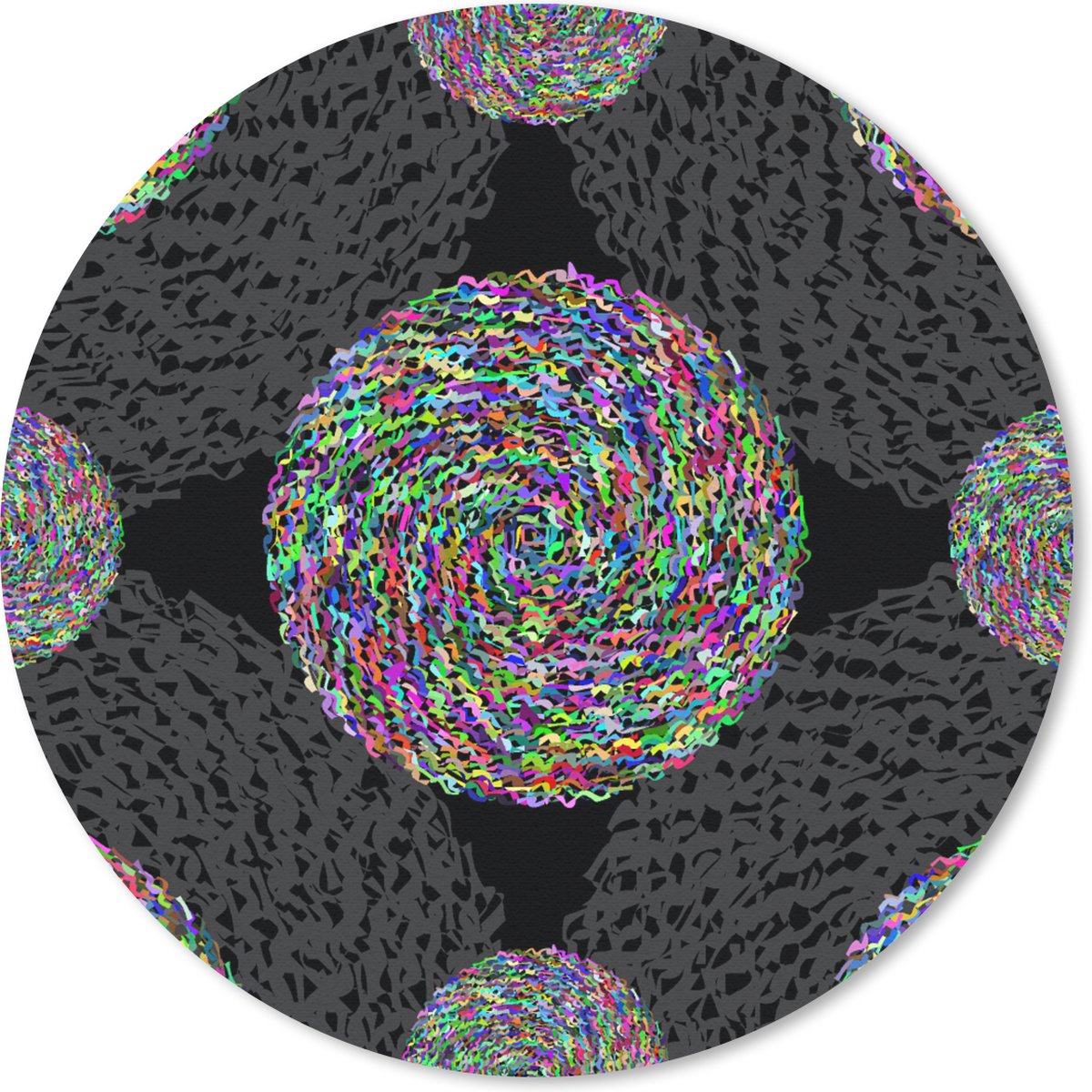 Muismat rond 30x30 cm - Mousepad Regenboog - Design - Cirkel - Patronen - Ronde muismatten