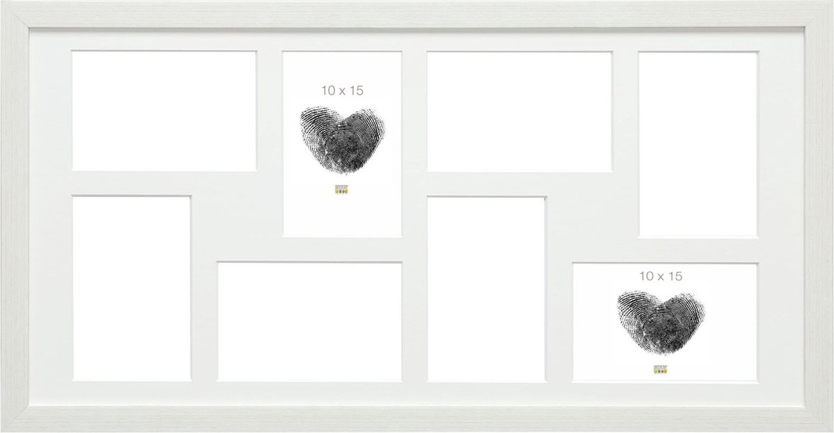 Deknudt Frames multifotolijst - wit - collagelijst voor 8 foto's 10x15 cm - met passe-partout