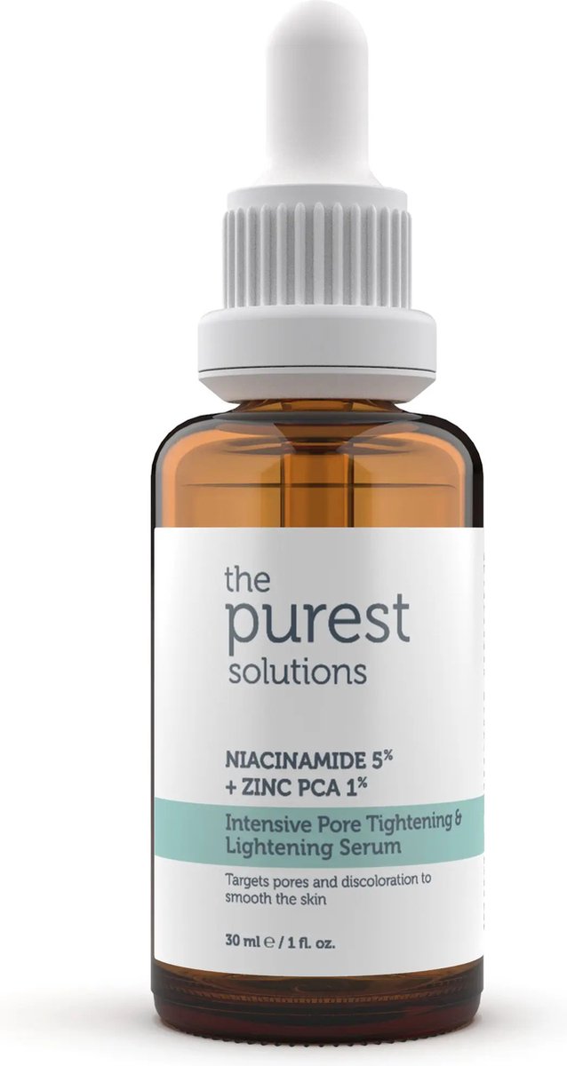 The Purest Solutions Niacinamide 5% + Zinc PCA Intensive Pore Tightening & Lightening Serum | Vegan | Vette huid | Acne | Ongelijkmatige tint | Talg balanceren | Vergrote en verstopte poriën