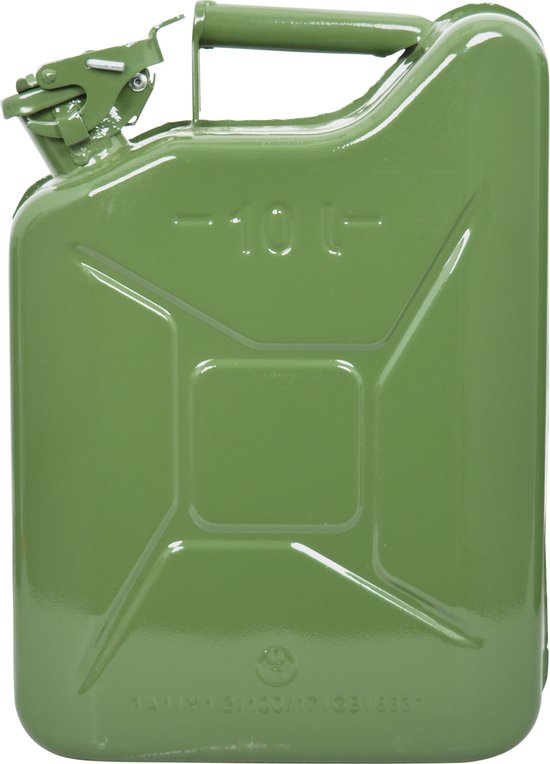 Benzinekan 10L Groen Metaal TUV/GS - Jerrycan 10 liter | bol.com