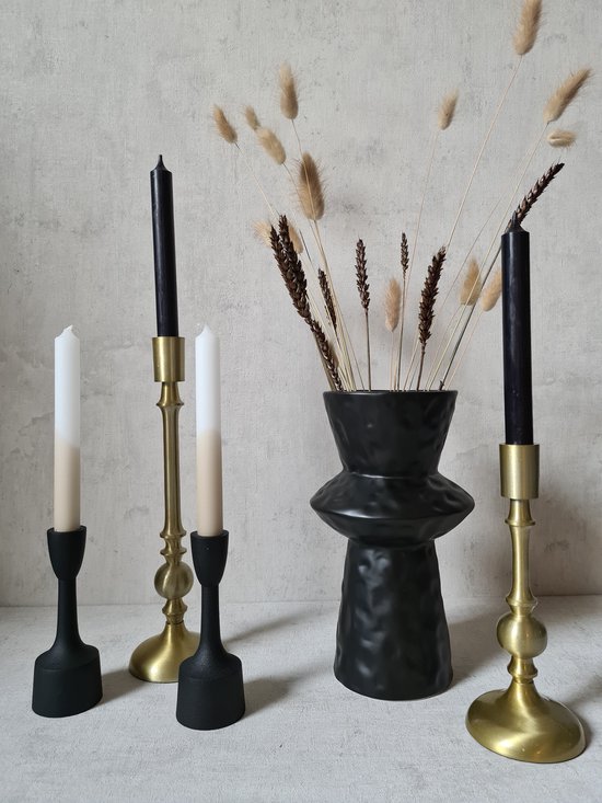 Light & Living Culby kandelaar mat Zwart Ø5,5×15 cm