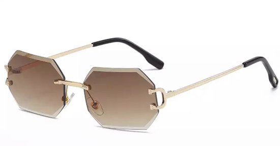 Heren zonnebril - Diamond Gold Brown - Dames zonnebril - Sunglasses - Luxe design - U400 protection - HD
