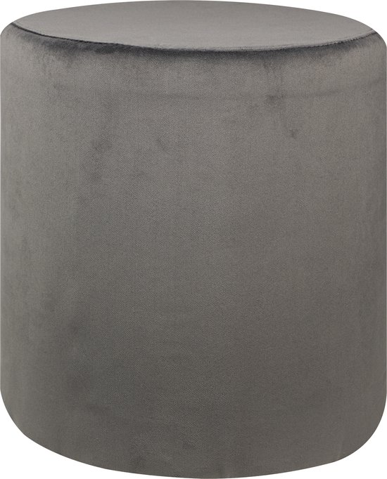 Foto: The living store poef fluweel antraciet 50 x 35 cm x h