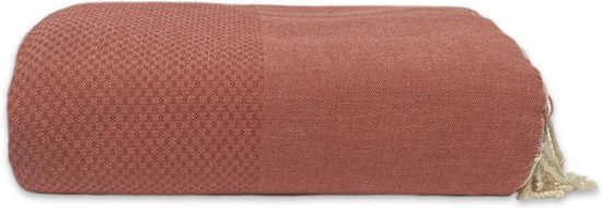 Lantara Plaid Grand foulard Wafel - Terracotta - Katoen - 190x300cm