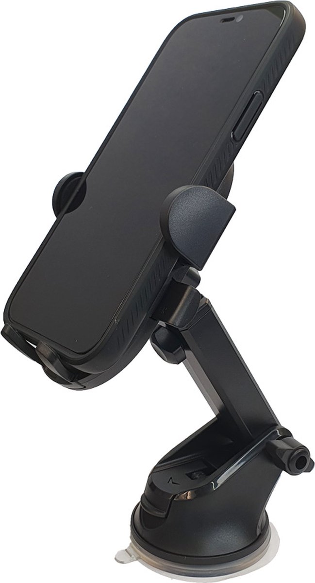 Eisenz HD08 - Mobiele telefoonhouder met zuignap - Zwart - Autohouder - GSM houder auto - Vooruit - Dashboard -Bureauhouder - Auto Accessoires - Universeel - Zwart Telefoonhouder