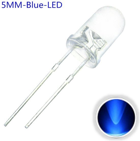 Foto: Otronic 10x led diode transparant 5mm blauw 3v