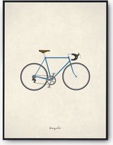 vintage wielrenfiets blauw | fiets poster vintage | racefiets | A3 | bol.com