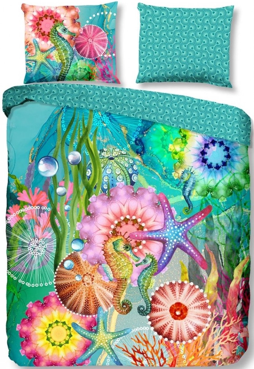 HIP Dekbedovertrek "manadals en zee thema" - Multi - (240x200/220 cm) - Katoen Satijn