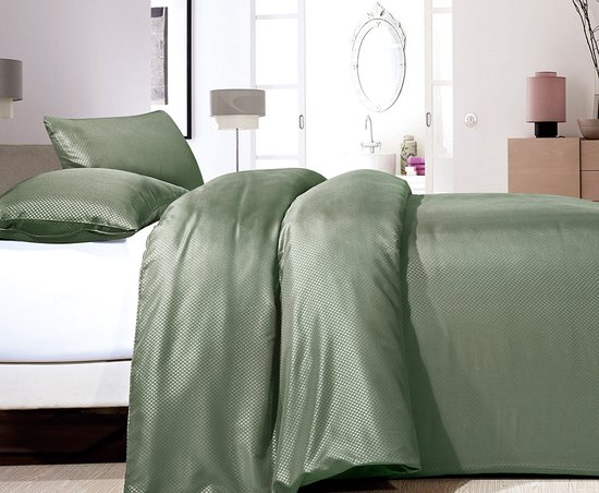 Zensation Satin Point - Dekbedovertrekset - Tweepersoons - 200x200/220 + 2 kussenslopen 60x70 - Groen — afbeelding 2