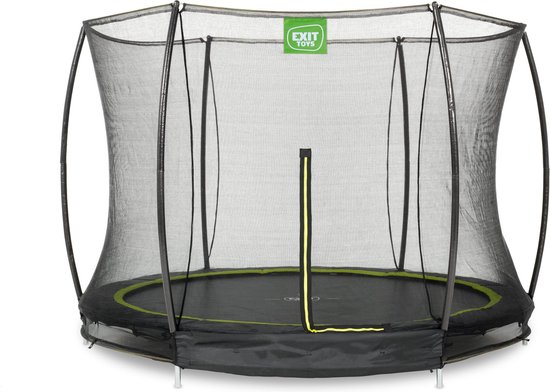 EXIT Silhouette inground trampoline ø244cm met veiligheidsnet - zwart