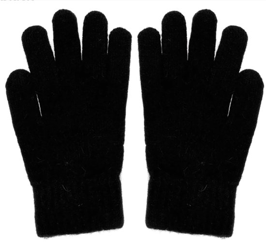 Gebreide handschoenen - Wollen handschoenen - Winter - Koude handen - Zwart - Zachte handschoenen