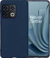 Hoesje Geschikt voor OnePlus 10 Pro Hoesje Siliconen Case Hoes - Hoes Geschikt voor OnePlus 10 Pro Hoes Cover Case - Donkerblauw